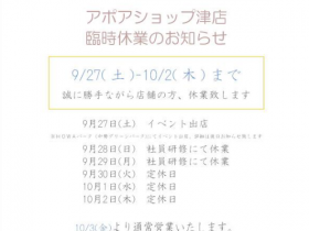 臨時休業　アポアショップ